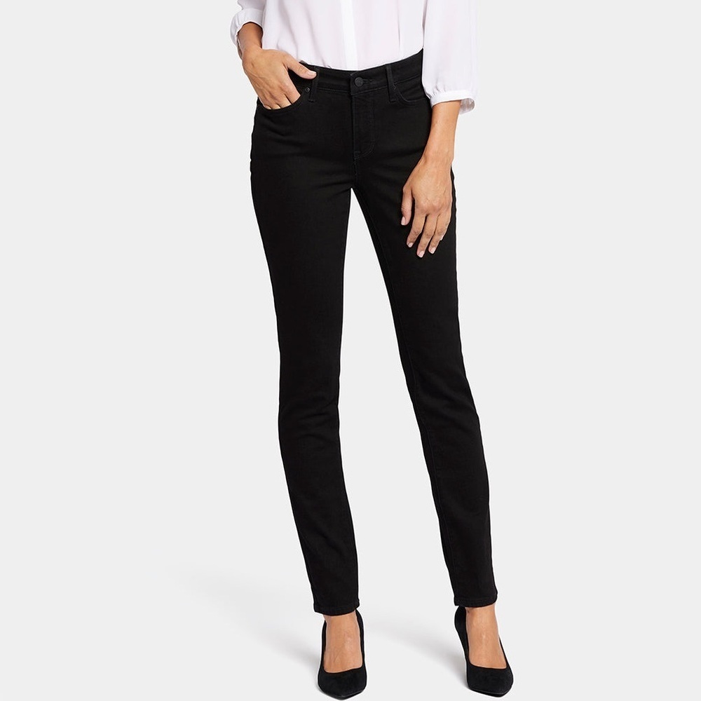 NYDJ Size 8 Black Black Alina Legging Jeans Lift Tuck Technology